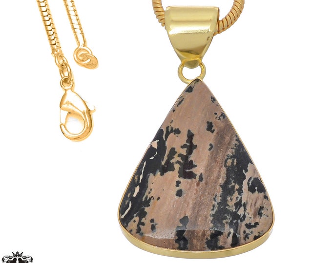 Merlinite Dendritic Opal Pendant Necklaces & FREE 3MM Chain GPH751