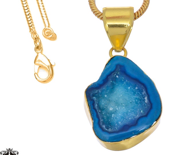 Geode Pendant Necklaces & FREE 3MM Italian 925 Sterling Silver Chain GPH855