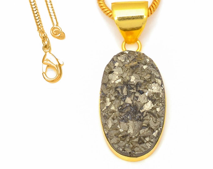 Pyrite Pendant Necklaces & FREE 3MM Italian 925 Sterling Silver Chain GPH248