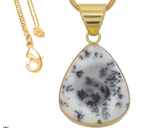 Dendritic Opal Pendant Necklaces & FREE 3MM Italian 925 Sterling Silver Chain GPH829