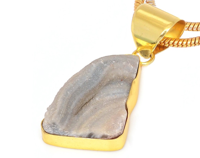 Desert Druzy Pendant Necklaces & FREE 3MM Italian 925 Sterling Silver Chain GPH215