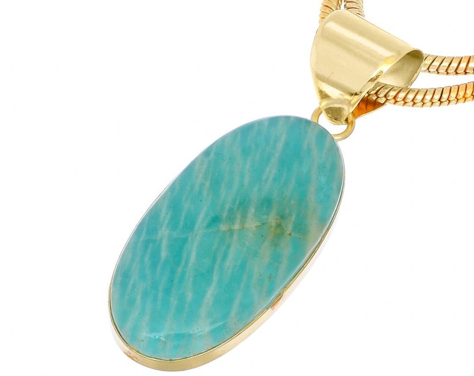 Amazonite Pendant Necklaces & FREE 3MM Italian 925 Sterling Silver Chain GPH901