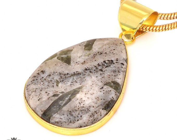 Epidote Pendant Necklaces & FREE 3MM Italian 925 Sterling Silver Chain GPH168