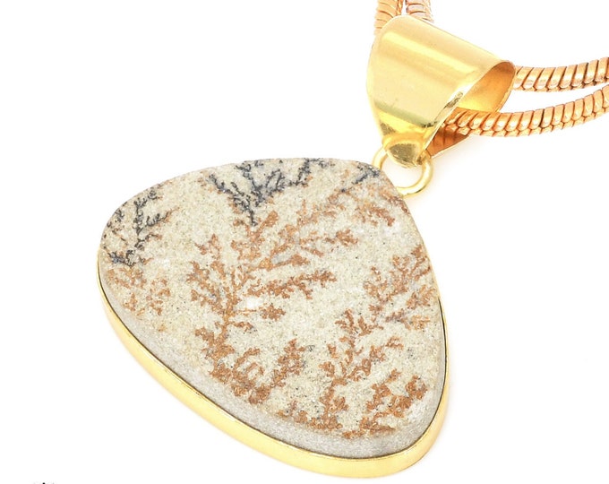 Psilomelane Dendrite Pendant Necklaces & FREE 3MM Italian 925 Sterling Silver Chain GPH692