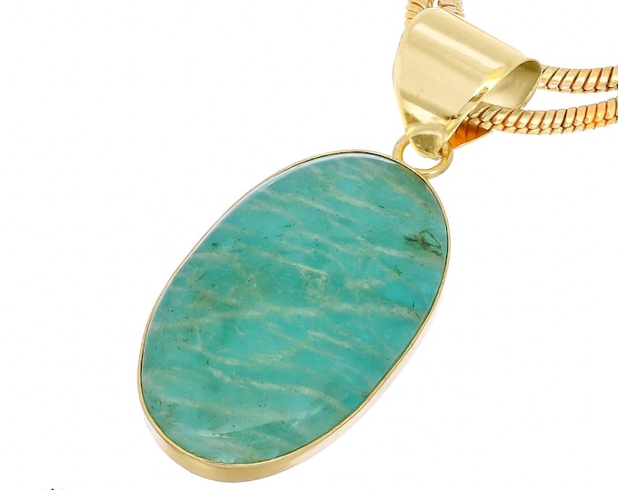 Amazonite Pendant Necklaces & FREE 3MM Italian 925 Sterling Silver Chain GPH900