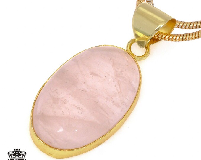 Rose Quartz Pendant Necklaces & FREE 3MM Italian 925 Sterling Silver Chain GPH986