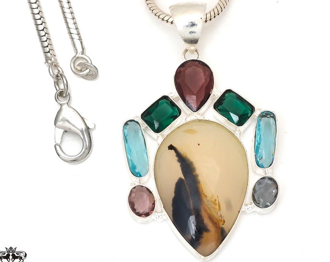 Stick Agate  Pendant & FREE 3MM Italian Snake Chain P7456