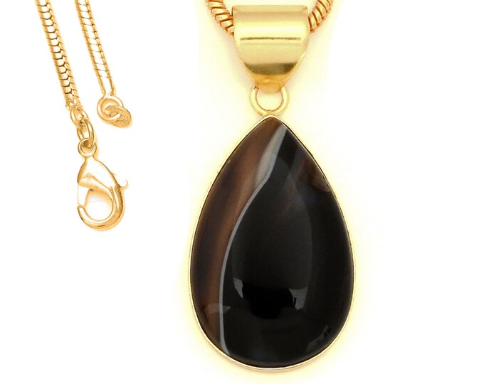 Banded Agate Pendant Necklaces & FREE 3MM Italian 925 Sterling Silver Chain GPH1807