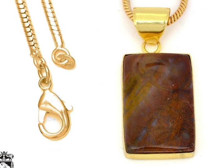Montana Agate Pendant Necklaces & FREE 3MM Italian 925 Sterling Silver Chain GPH1359