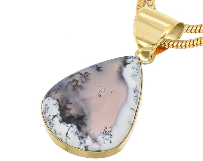 Dendritic Opal Pendant Necklaces & FREE 3MM Italian 925 Sterling Silver Chain GPH827