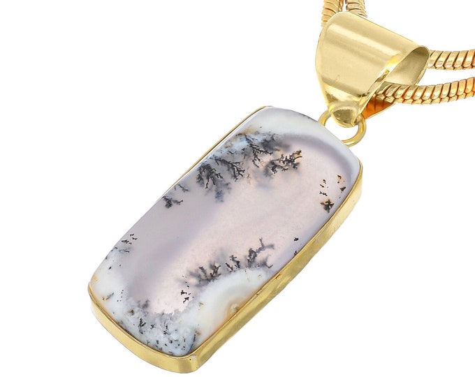 Dendritic Opal Pendant Necklaces & FREE 3MM Italian 925 Sterling Silver Chain GPH841