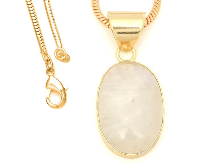 Rainbow Moonstone Pendant Necklaces & FREE 3MM Italian 925 Sterling Silver Chain GPH1682