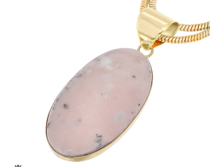 Peruvian Pink Opal Pendant Necklaces & FREE 3MM Italian 925 Sterling Silver Chain GPH991