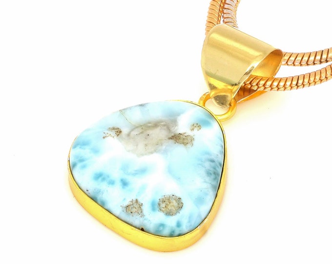 Larimar Pendant Necklaces & FREE 3MM Italian 925 Sterling Silver Chain GPH528