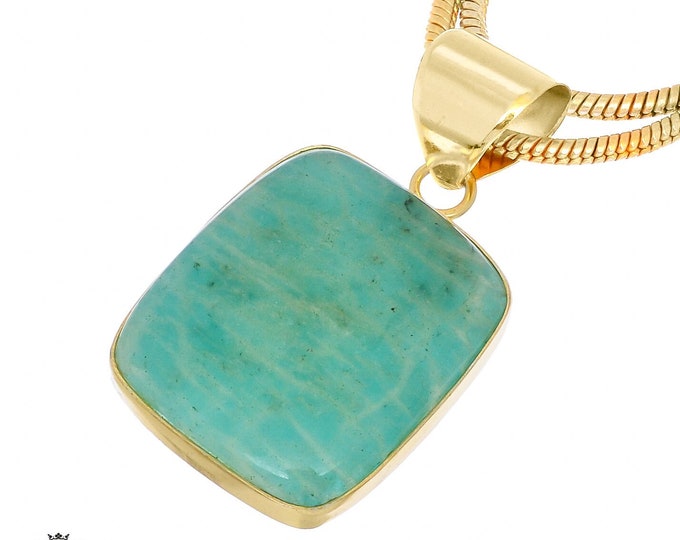 Amazonite Pendant Necklaces & FREE 3MM Italian 925 Sterling Silver Chain GPH898