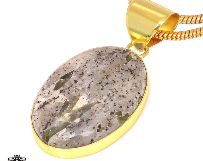 Epidote Pendant Necklaces & FREE 3MM Italian 925 Sterling Silver Chain GPH179
