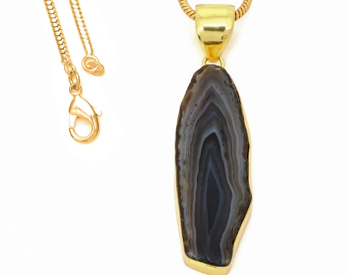 Agate Stalactite Pendant Necklaces & FREE 3MM Italian 925 Sterling Silver Chain GPH874