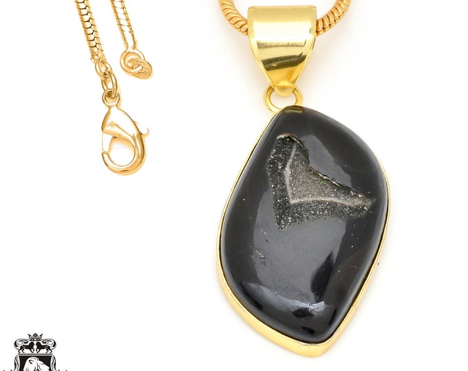 Agate Druzy Pendant Necklaces & FREE 3MM Italian 925 Sterling Silver Chain GPH481