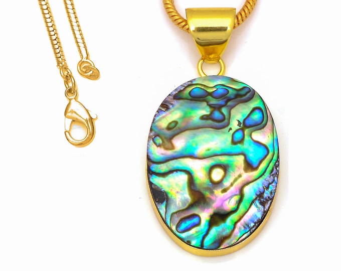 Abalone Shell Pendant Necklaces & FREE 3MM Italian 925 Sterling Silver Chain GPH261