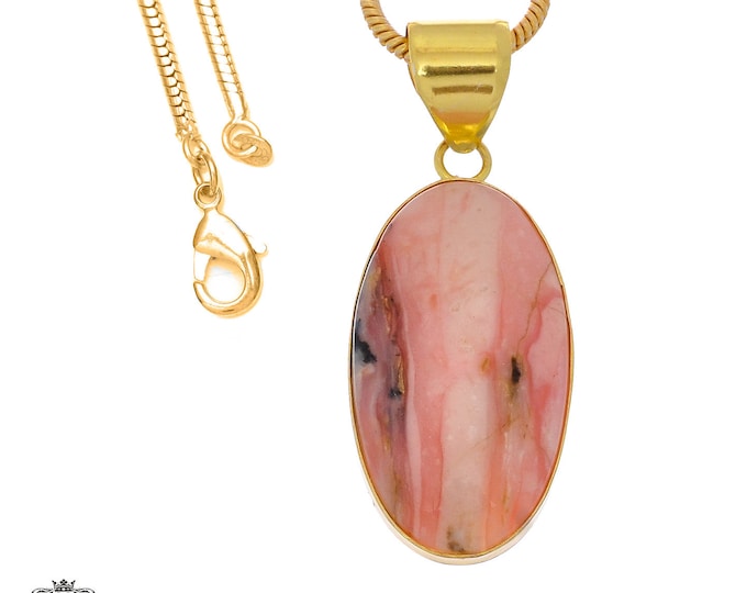 Peruvian Pink Opal Pendant Necklaces & FREE 3MM Italian 925 Sterling Silver Chain GPH1003
