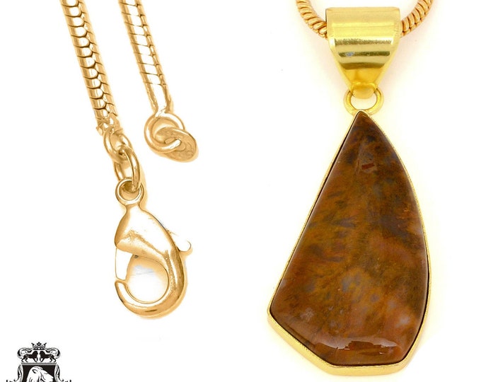 Montana Agate Pendant Necklaces & FREE 3MM Italian 925 Sterling Silver Chain GPH1367