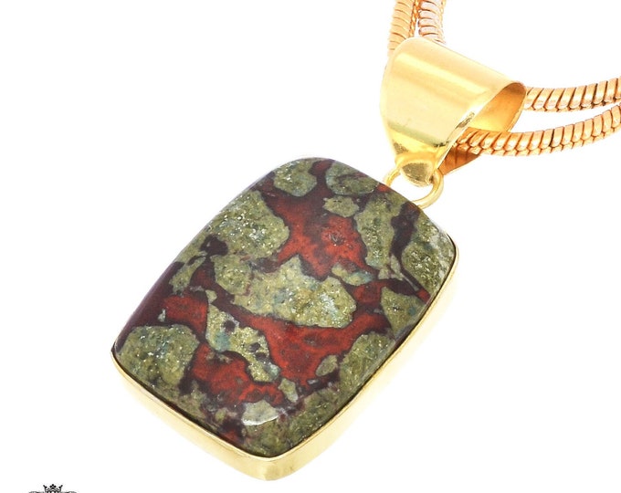 Dragon Blood Jasper Pendant Necklaces & FREE 3MM Italian 925 Sterling Silver Chain GPH722