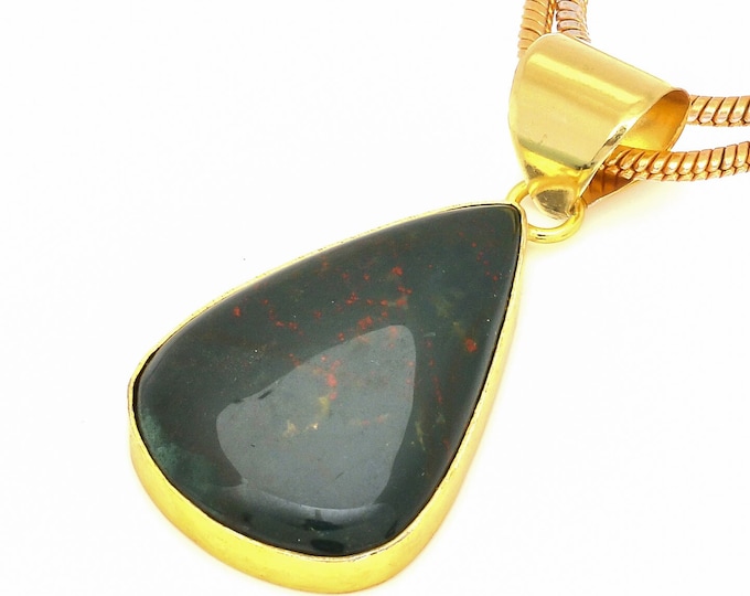 Bloodstone Pendant Necklaces & FREE 3MM Italian 925 Sterling Silver Chain GPH572