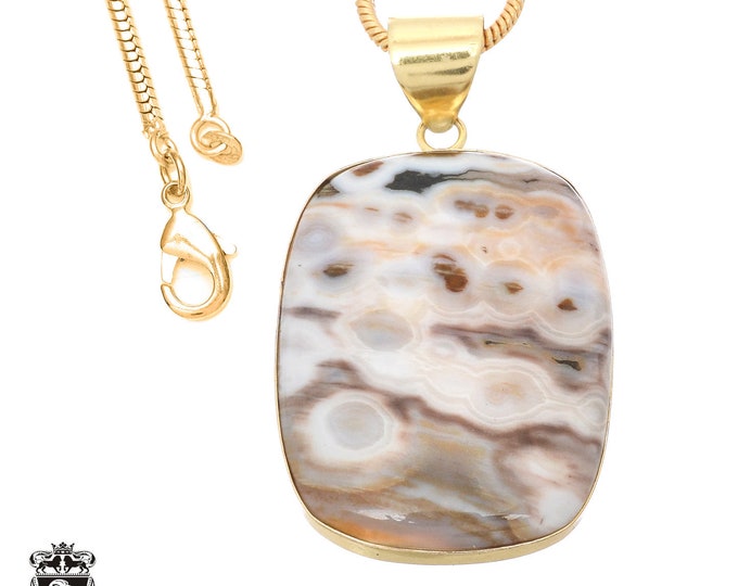 Ocean Jasper Pendant Necklaces & FREE 3MM Italian 925 Sterling Silver Chain GPH723