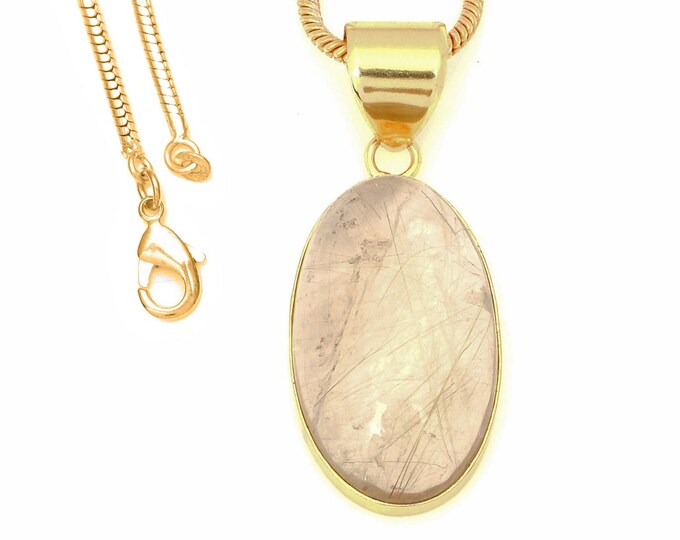 Rutile Quartz Pendant Necklaces & FREE 3MM Italian 925 Sterling Silver Chain GPH1722