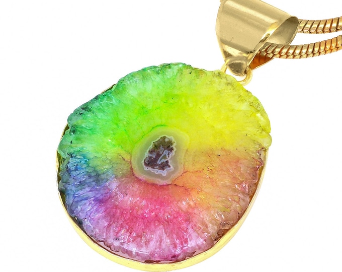 Rainbow Stalactite Pendant Necklaces & FREE 3MM Italian 925 Sterling Silver Chain GPH1209