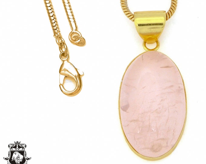 Rose Quartz Pendant Necklaces & FREE 3MM Italian 925 Sterling Silver Chain GPH975