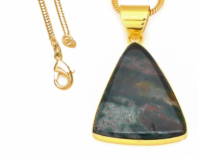 Bloodstone Pendant Necklaces & FREE 3MM Italian 925 Sterling Silver Chain GPH560