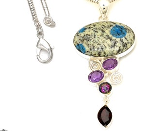 K2 Jasper 925 Sterling Silver Pendant & 2MM Italian 925 Sterling Silver Chain P7699