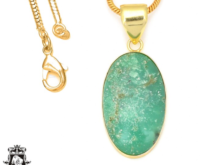 Chrysoprase Pendant Necklaces & FREE 3MM Italian 925 Sterling Silver Chain GPH15