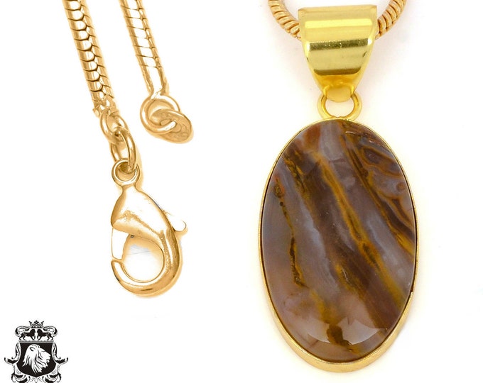 Montana Agate Pendant Necklaces & FREE 3MM Italian 925 Sterling Silver Chain GPH1371