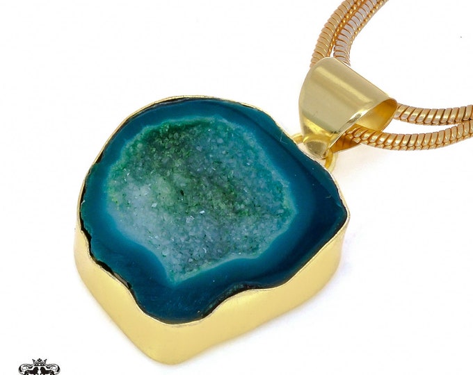 Tabasco Geode Pendant Necklaces & FREE 3MM Italian 925 Sterling Silver Chain GPH961