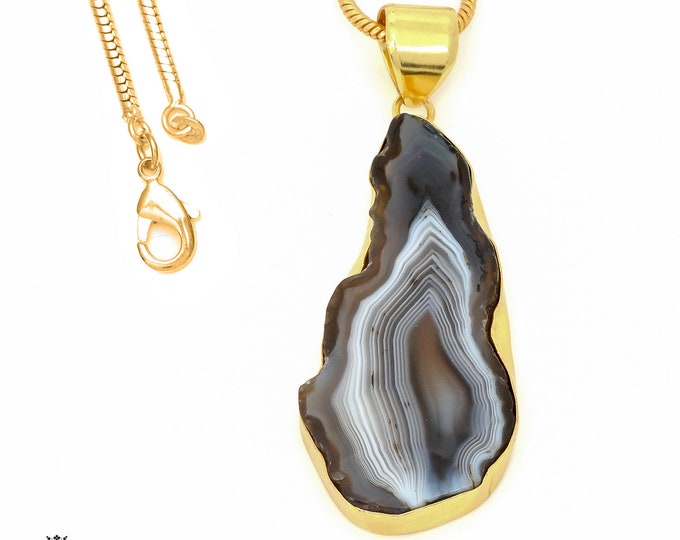 Agate Stalactite Pendant Necklaces & FREE 3MM Italian 925 Sterling Silver Chain GPH868