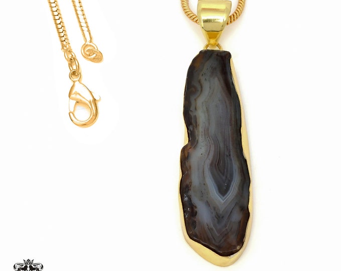Agate Stalactite Pendant Necklaces & FREE 3MM Italian 925 Sterling Silver Chain GPH876