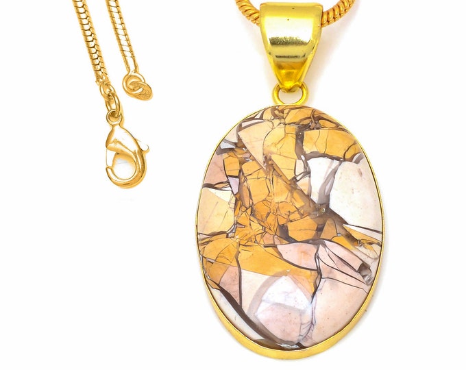 Brecciated Mookaite Pendant Necklaces & FREE 3MM Italian 925 Sterling Silver Chain GPH302