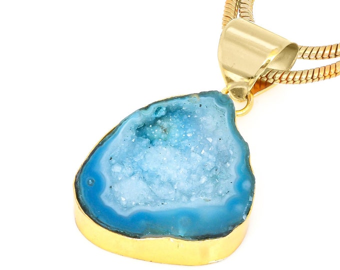 Geode Pendant Necklaces & FREE 3MM Italian 925 Sterling Silver Chain GPH856