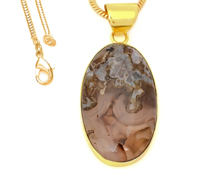 Stick Agate Pendant Necklaces & FREE 3MM Italian 925 Sterling Silver Chain GPH1588