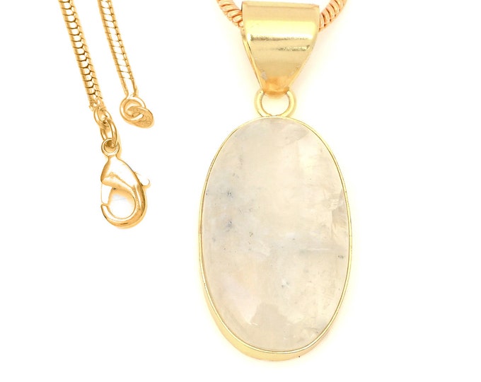 Rainbow Moonstone Pendant Necklaces & FREE 3MM Italian 925 Sterling Silver Chain GPH1680