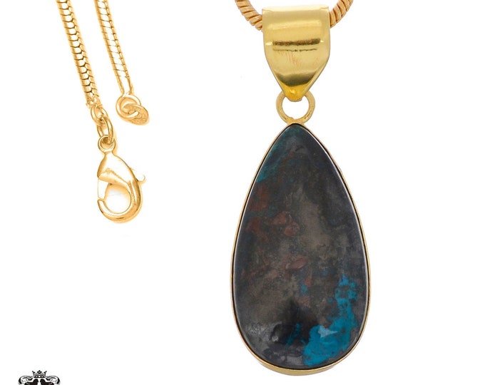 Chrysocolla Pendant Necklaces & FREE 3MM Italian 925 Sterling Silver Chain GPH1239
