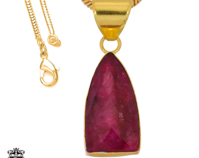 Ceylon Ruby Pendant Necklaces & FREE 3MM Italian 925 Sterling Silver Chain GPH1264