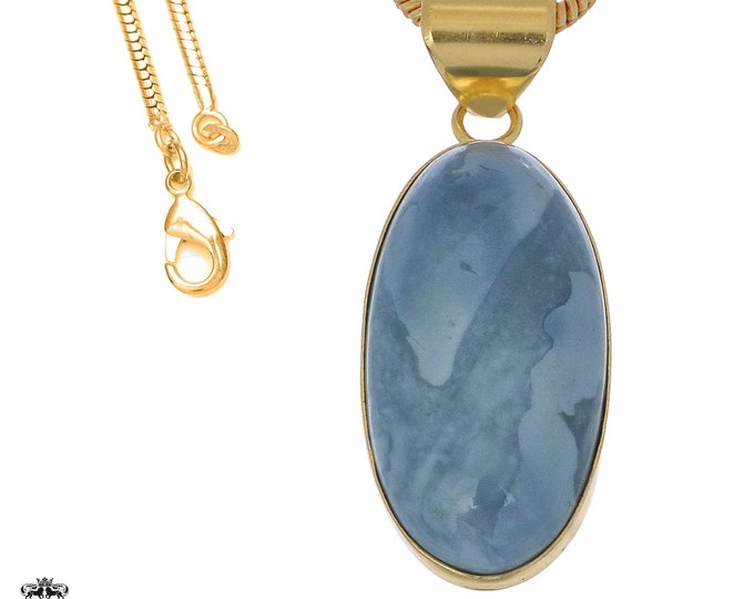 Owyhee Blue Opal Pendant Necklaces & FREE 3MM Italian 925 Sterling Silver Chain GPH1070