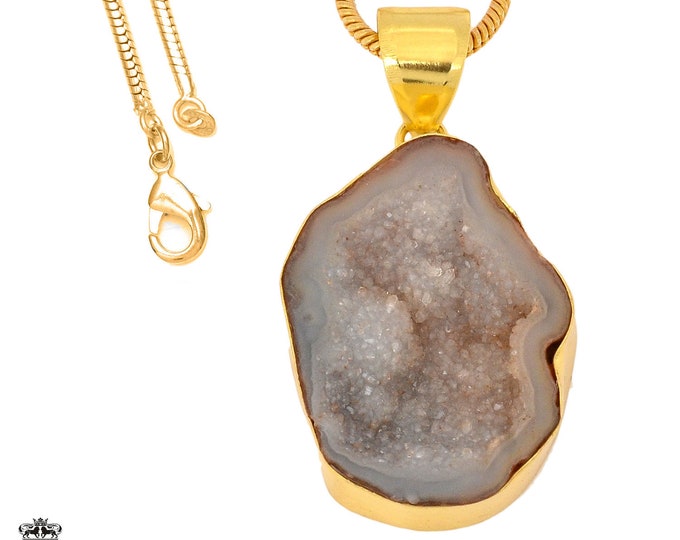 Tabasco Geode Pendant Necklaces & FREE 3MM Italian 925 Sterling Silver Chain GPH1042