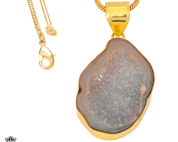 Tabasco Geode Pendant Necklaces & FREE 3MM Italian 925 Sterling Silver Chain GPH1043