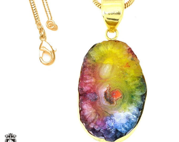 Rainbow Stalactite Pendant Necklaces & FREE 3MM Italian 925 Sterling Silver Chain GPH1210
