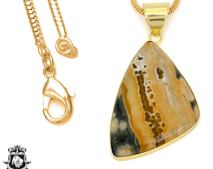 Ocean Jasper Pendant Necklaces & FREE 3MM Italian 925 Sterling Silver Chain GPH1301