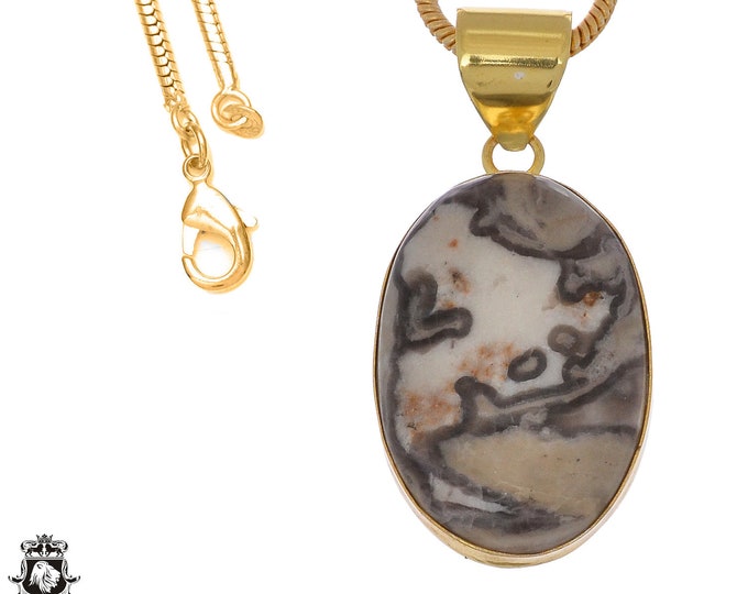 Porcelain Jasper Pendant Necklaces & FREE 3MM Italian 925 Sterling Silver Chain GPH1080